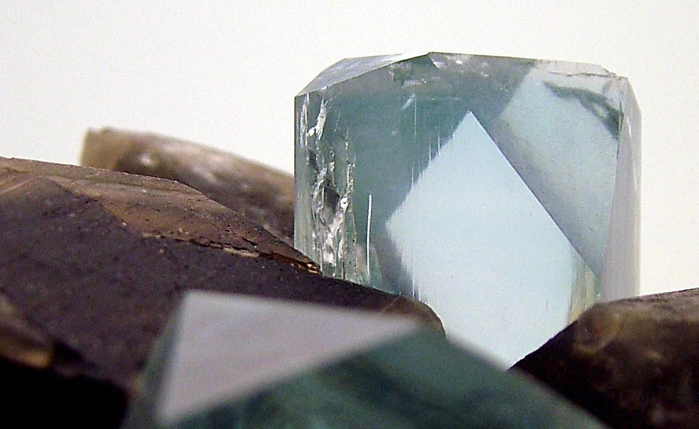 Rare Transparent Topaz Crystal on Cloudy Quartz by Mike Sadler